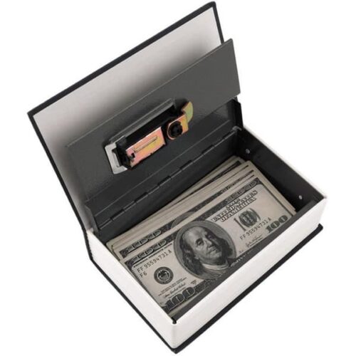 Key Locking Book Safe with cash