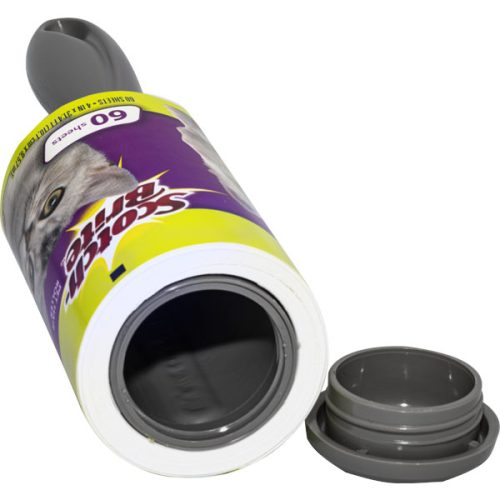 Lint Roller Diversion Safe opened and showing the cap