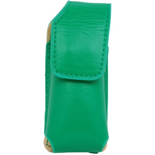 Leatherette Holster for RUNT Stun Gun green color from front view