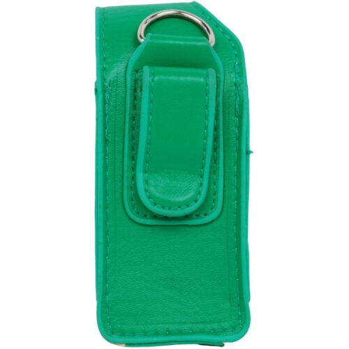 Leatherette Holster for RUNT Stun Gun green color from back view