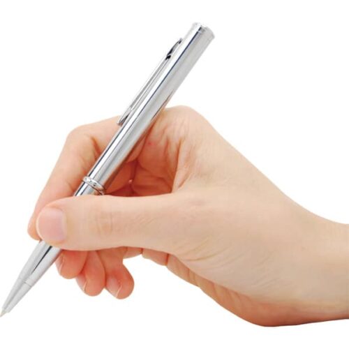 Pen Knife closed knife silver color and holding like writing a pen