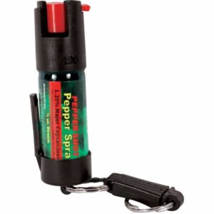 Pepper Shot 1.2% MC 1/2 oz Pepper Spray Belt Clip and Quick Release Key Chain – spray disabled
