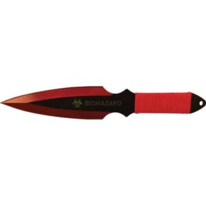 2 Piece Throwing Knife Red Color BioHazard - one piece viewed