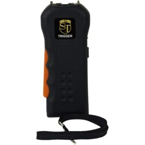 Trigger Stun Gun Flashlight with Disable Pin black color front view