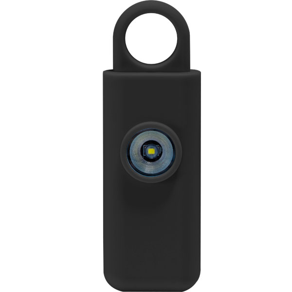 vertical personal safety alarm with the black color